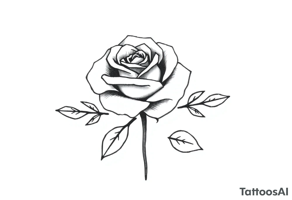 Rose head behind the name Aiden tattoo idea