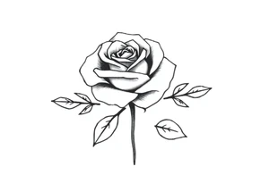 Rose head behind the name Aiden tattoo idea