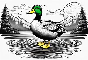 The university of Oregon duck mascot puddles tattoo idea