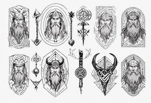 nordic god with rune tattoo idea