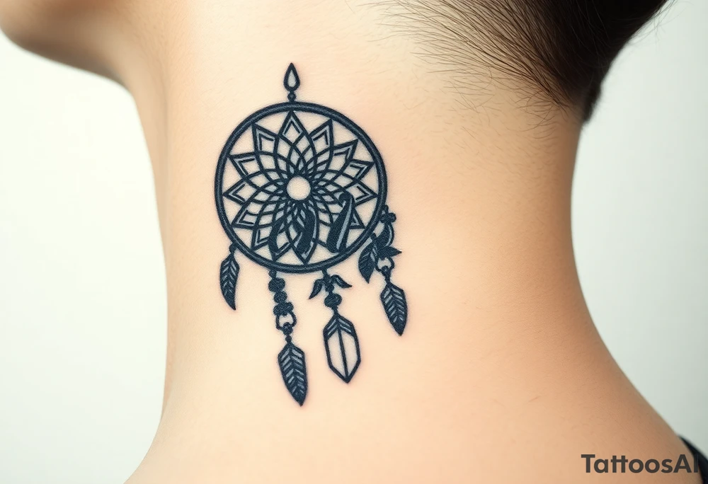 Name Nia in a  dreamcatcher tattoo idea
