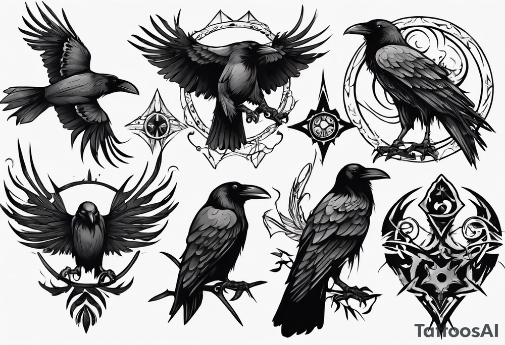 Raven tattoo idea