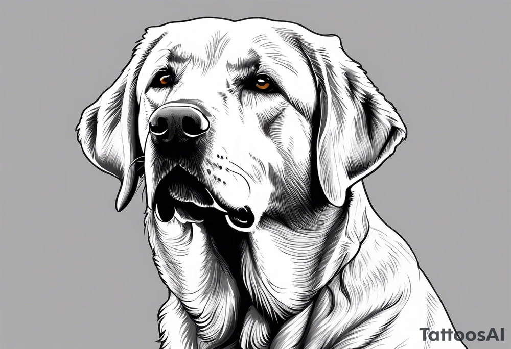 yellow Labrador retriever with a golden retriever tattoo idea