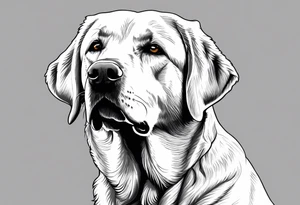 yellow Labrador retriever with a golden retriever tattoo idea