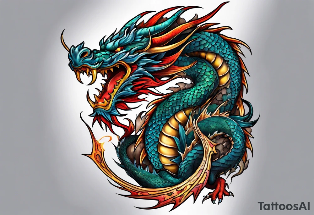 two headed dragon tattoo idea