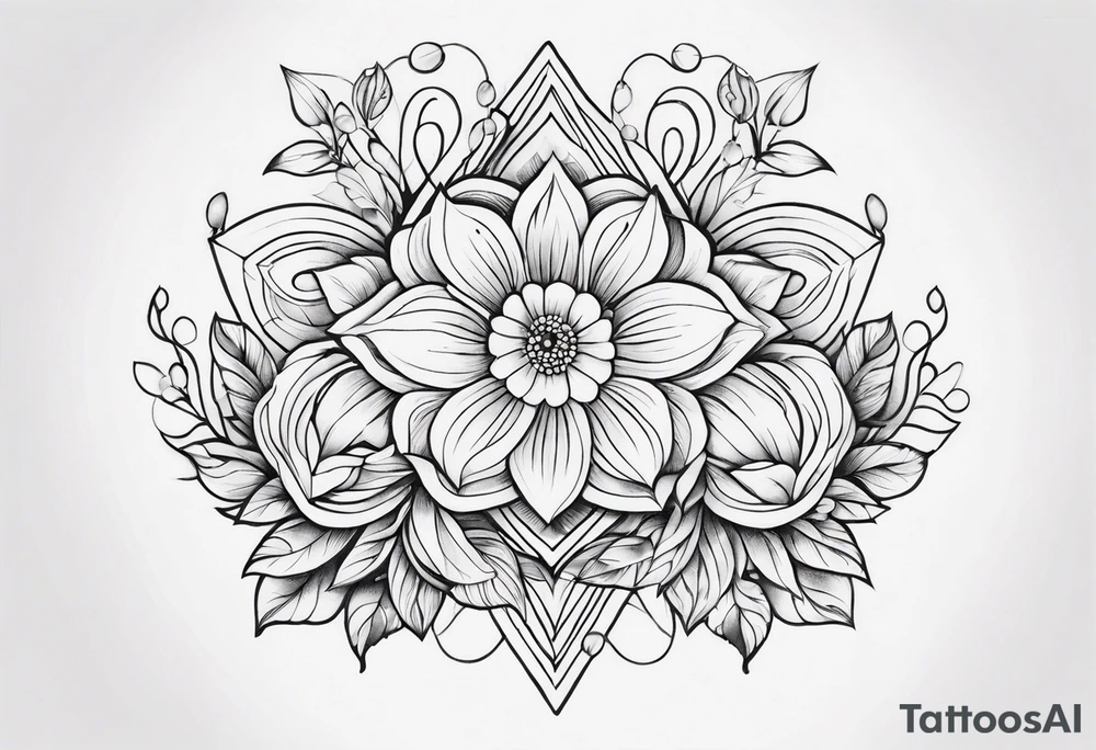 ornaments of flowers tattoo idea