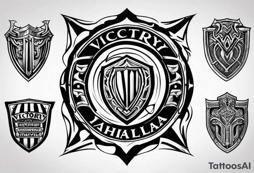 Victory or valhalla shield tattoo idea