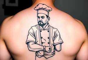 Culinary chef wearing a baseball outfit tattoo idea