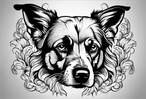 Dog with theee heads tattoo idea