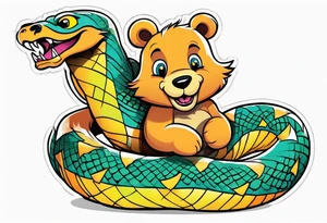 Snake wrapped around bear tattoo idea