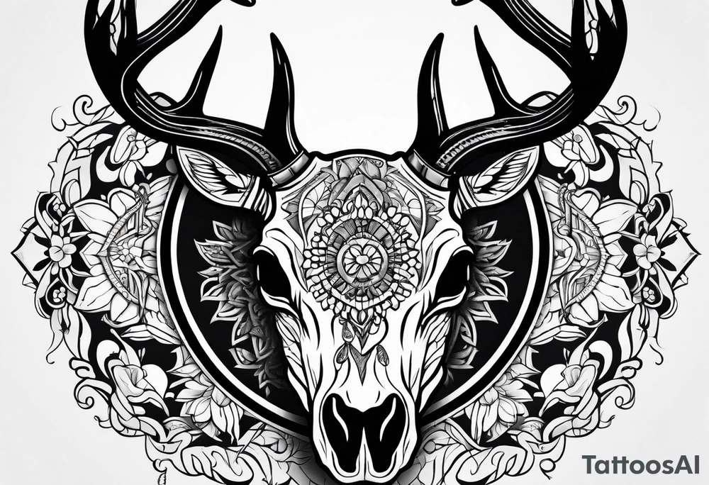 deer skull tattoo idea