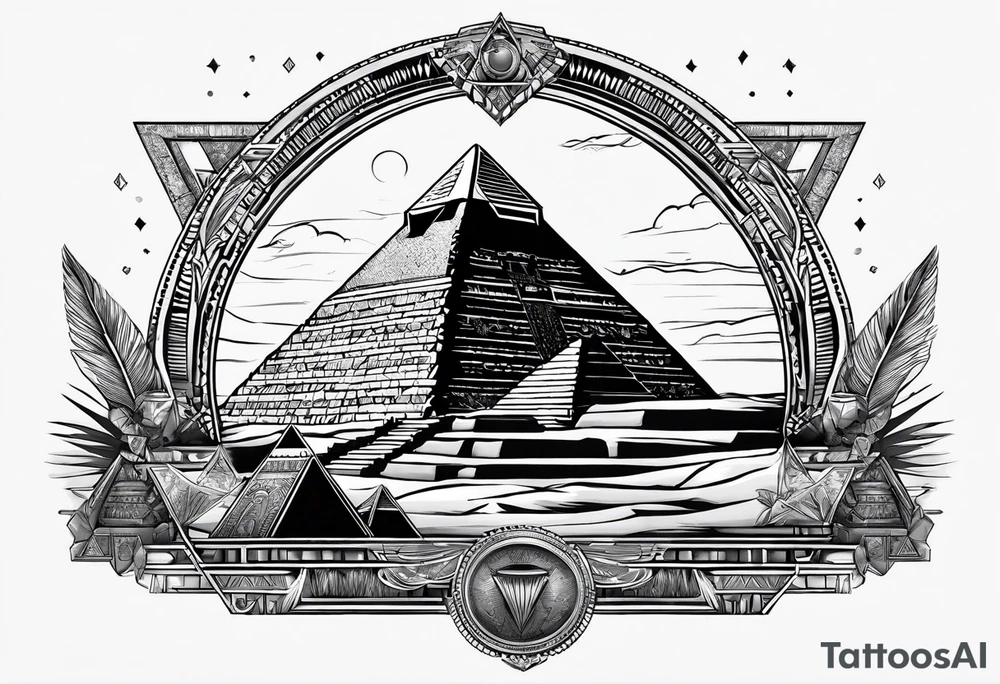 Egyptian pyramids destroyed tattoo idea