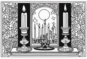 parchemins where candlelights flickers though the air is deathly still tattoo idea