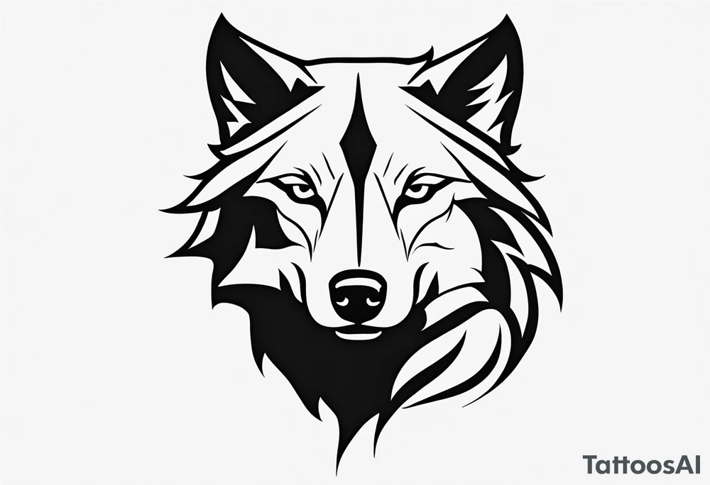 Powerful wolf tattoo idea