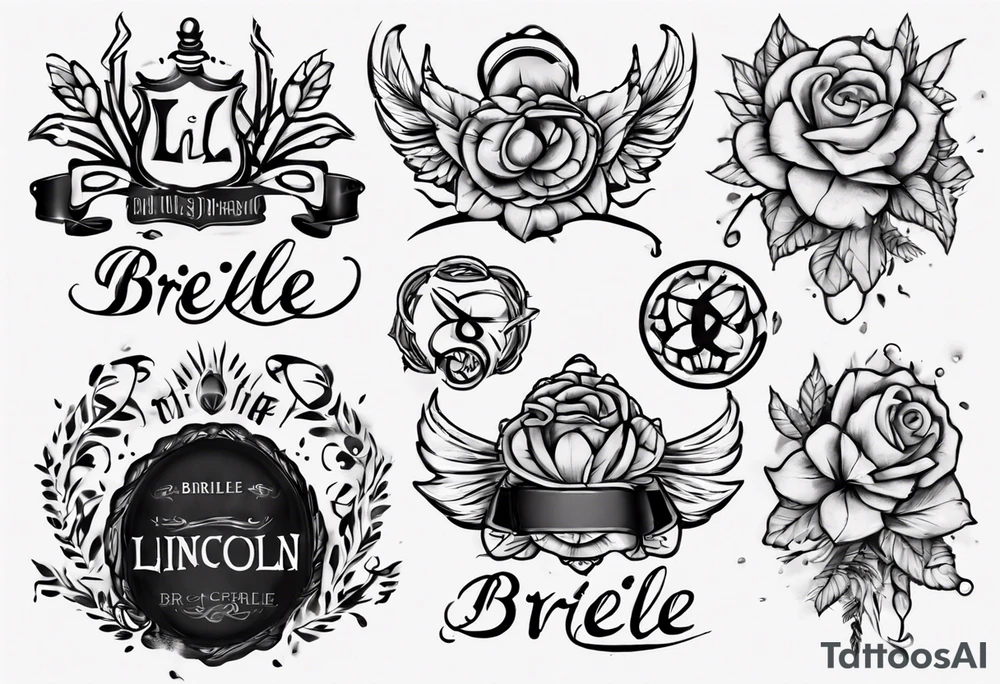 The name Lincoln and the name Brielle tattoo idea
