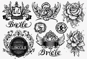 The name Lincoln and the name Brielle tattoo idea