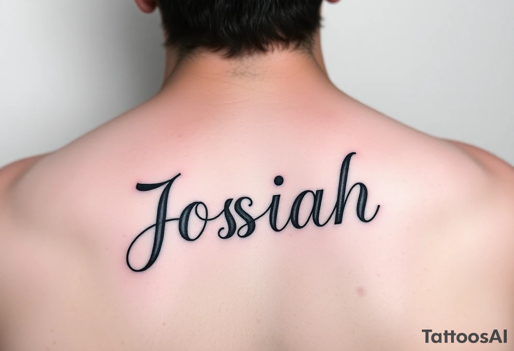 A baby memorial tattoo with the name Josiah tattoo idea