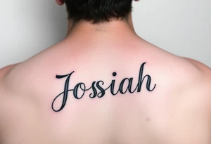 A baby memorial tattoo with the name Josiah tattoo idea