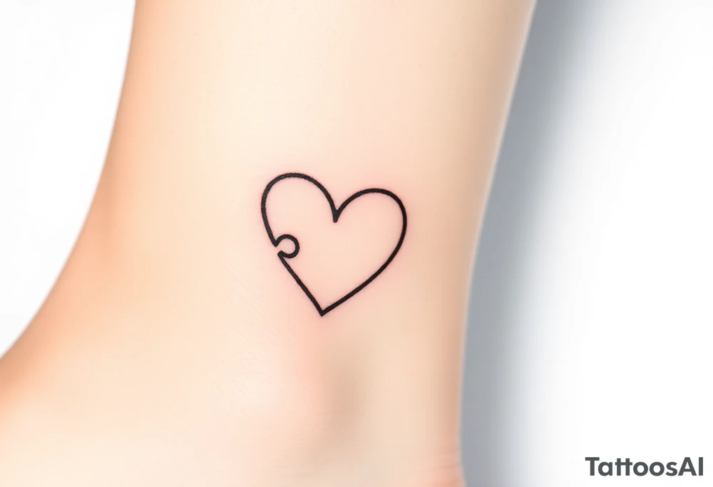 autism heart puzzle shape symbol tattoo idea