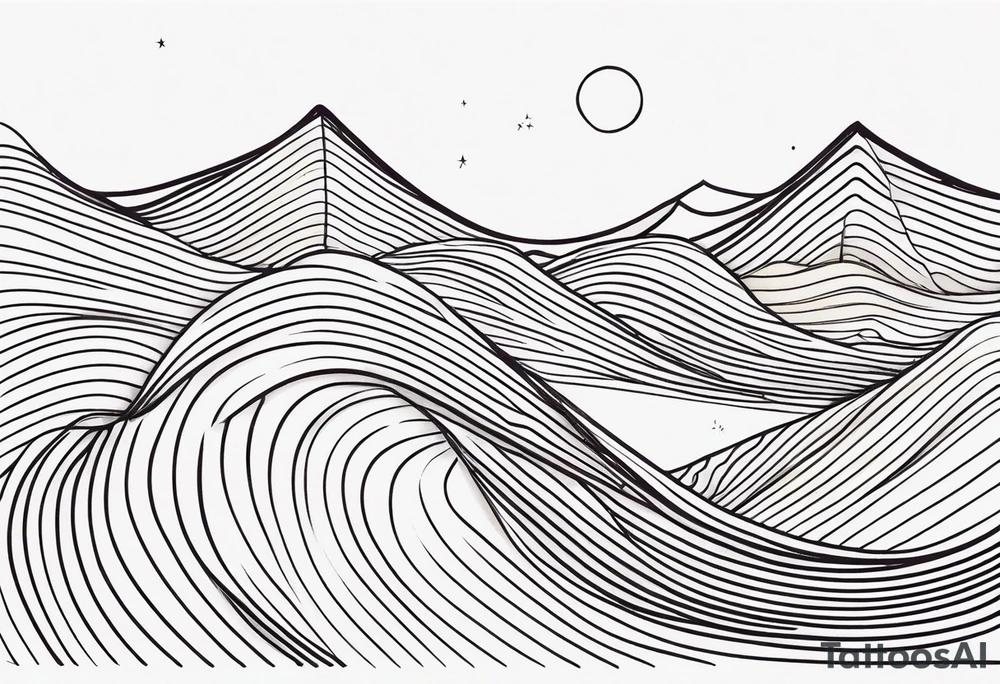Wavy lines tattoo idea