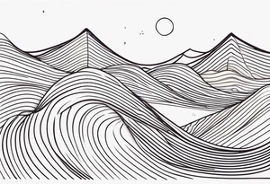 Wavy lines tattoo idea