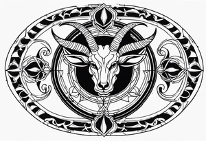 9 circles of baphomet hell dark, gloomy, brutal. Merged into one. tattoo idea