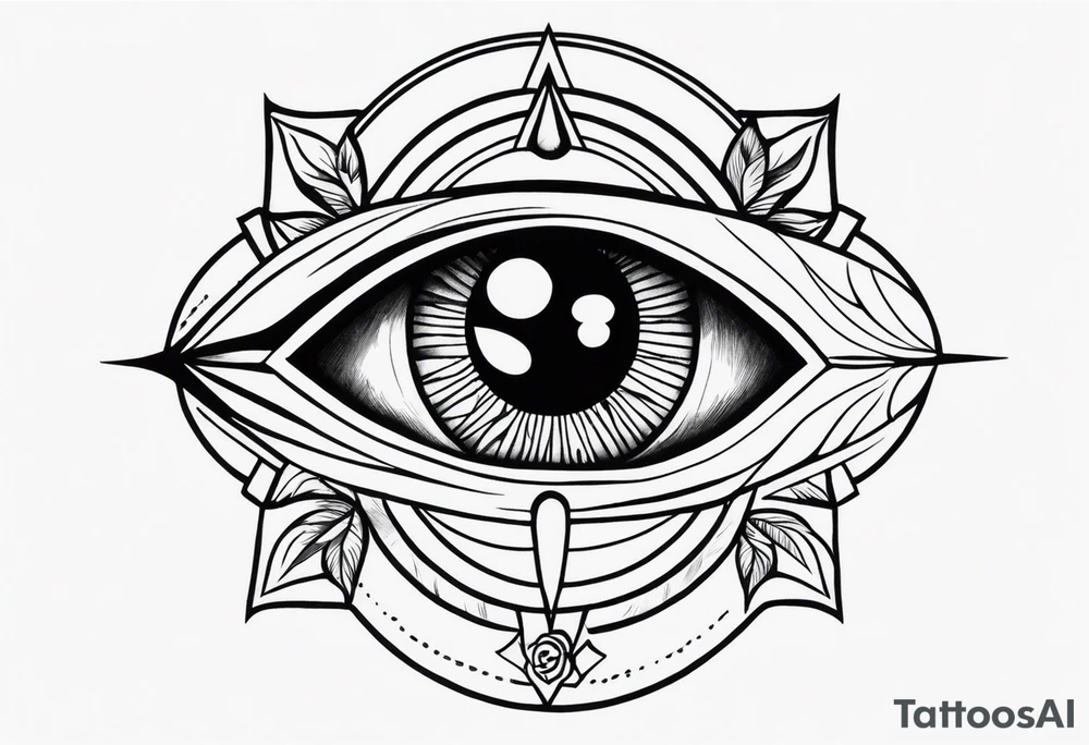 Band tool eye on elbow tattoo idea