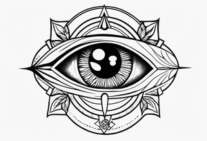 Band tool eye on elbow tattoo idea