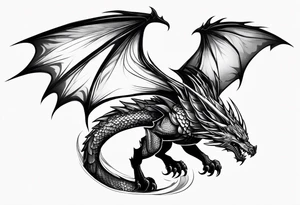 Silhouette wyvern tattoo idea