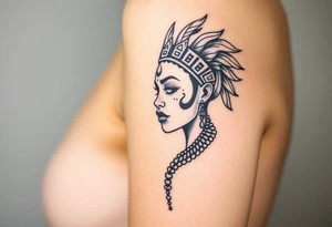 African goddess with tribal makeup tattoo idea