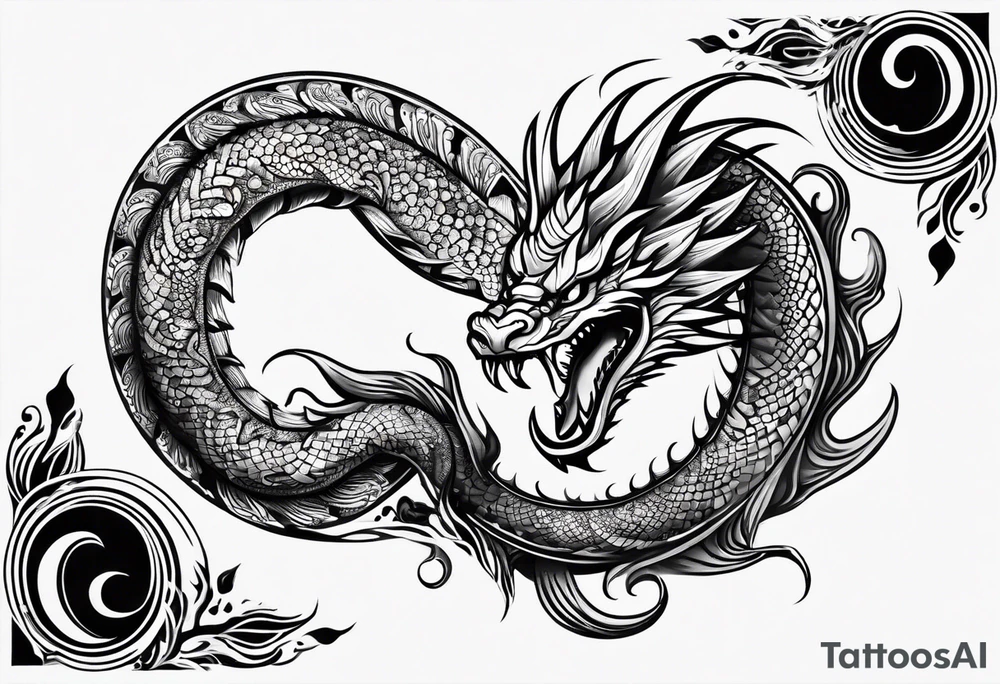 Jomungandr wyrm nordic styl tattoo idea