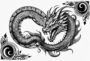Jomungandr wyrm nordic styl tattoo idea