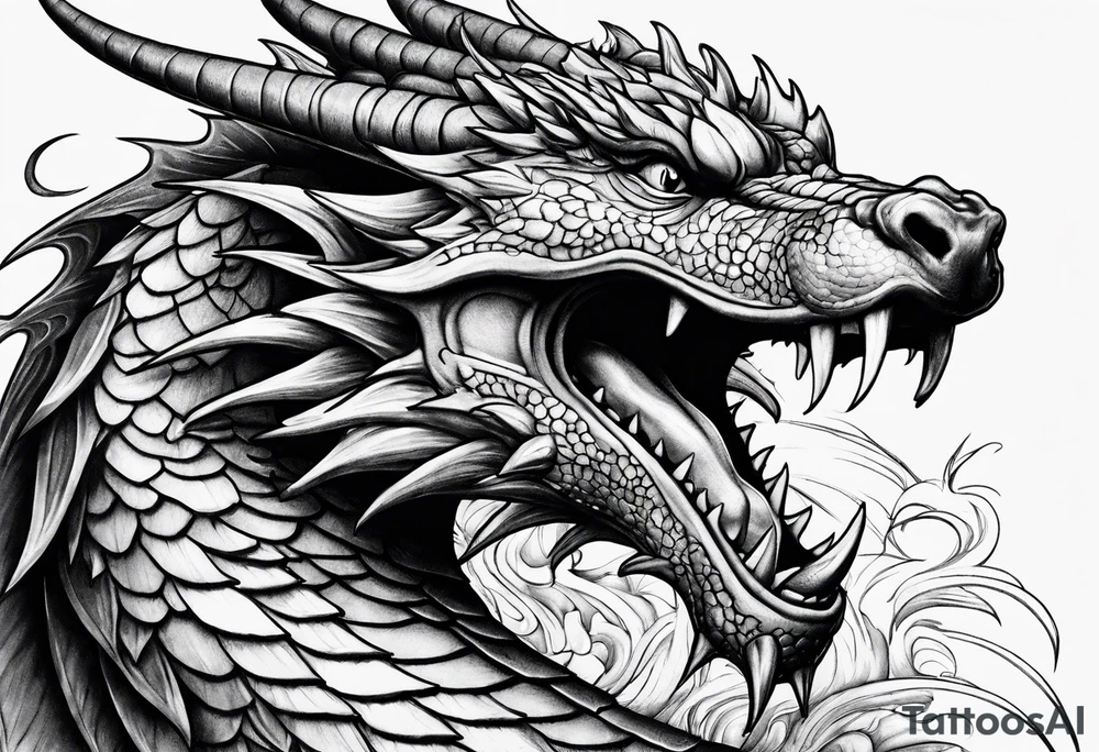roaring dragons tattoo idea
