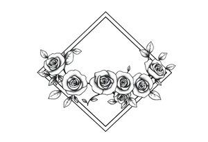 Small Roses filling up the inside of an lateral diamond shape tattoo idea