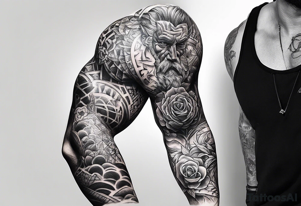 distressed pain tissue elbow man tattoo idea