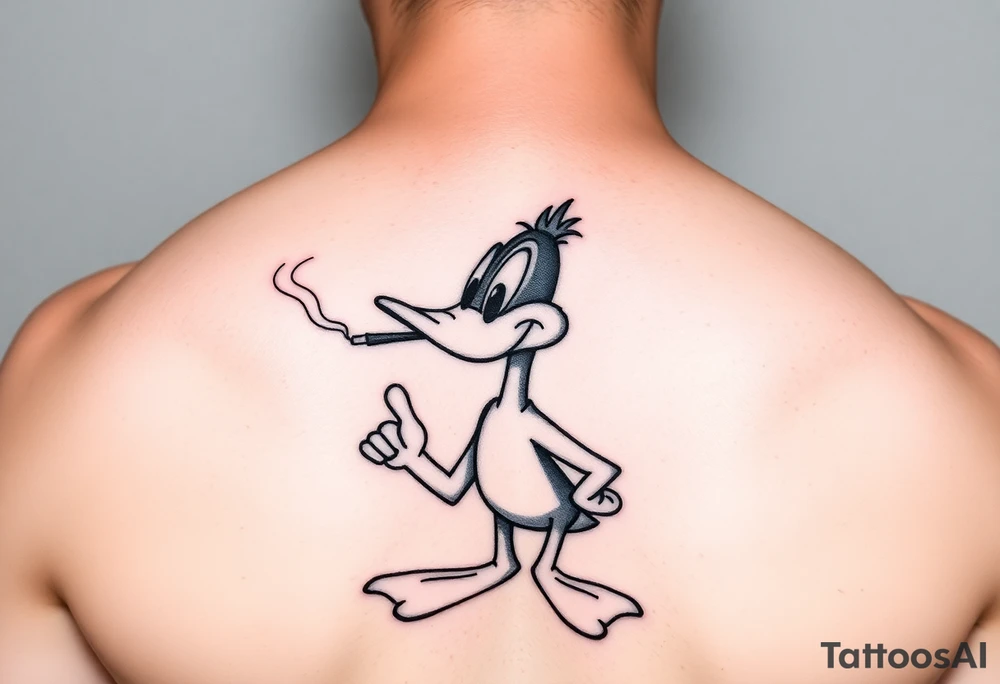 Daffy duck smoking tattoo idea