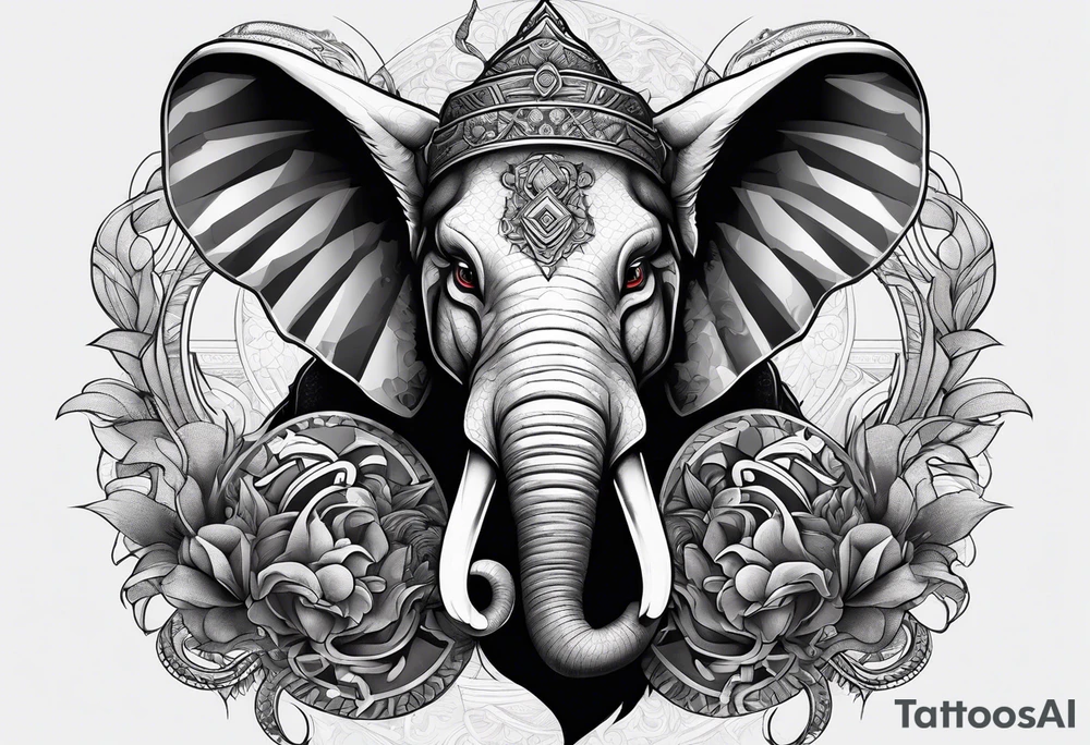 rabbit with gun fighting with dragon and evil elephant tattoo idea rabbit with gun fighting with dragon and evil elephant tattoo idea