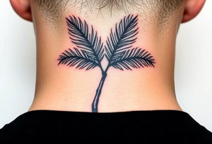 palm tree leaves tattoo idea