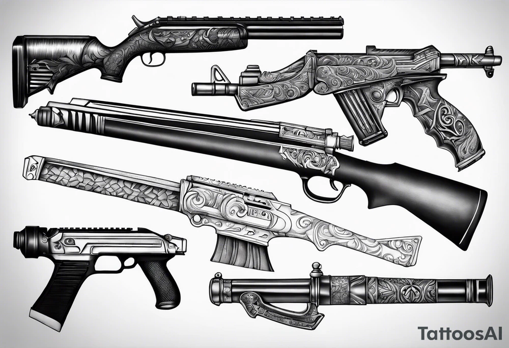 Weapons tattoo idea