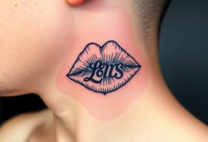 Small Kiss mark with the initials lrs tattoo idea