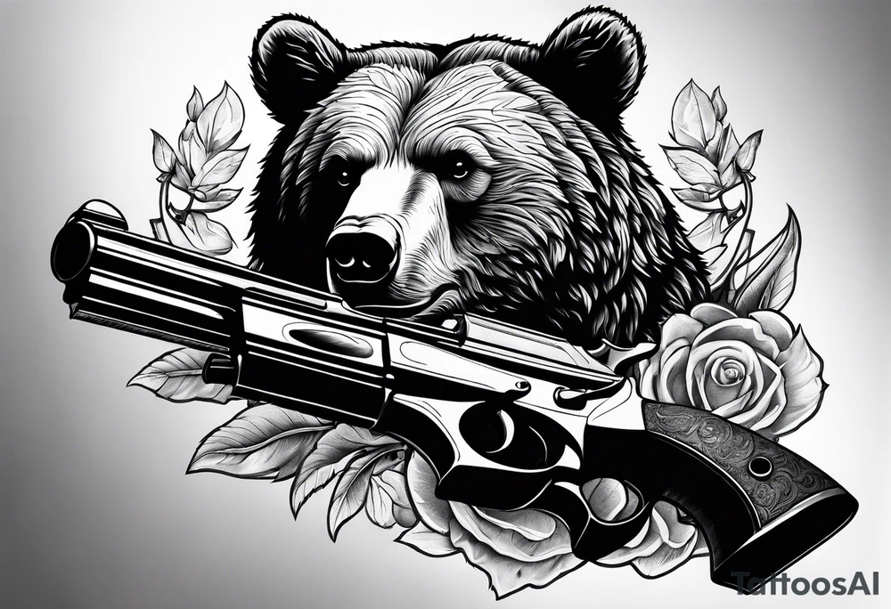 Bear and guns tattoo tattoo idea