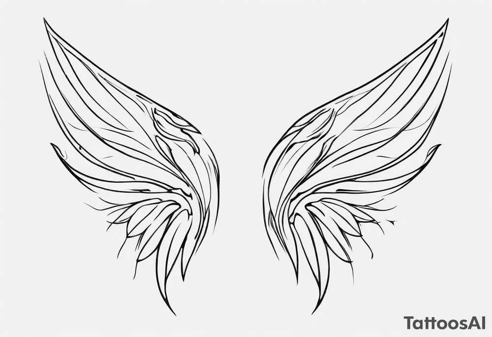One line fairy wing tattoo idea