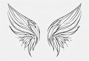 One line fairy wing tattoo idea