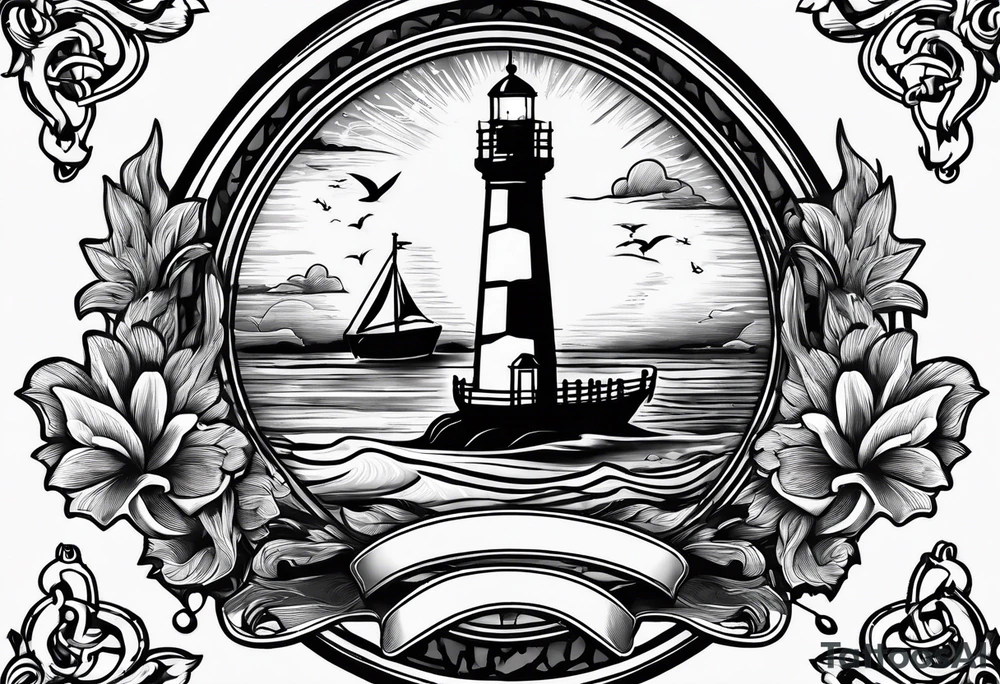 Lighthouse and anchor that says "my beacon, my anchor" tattoo idea