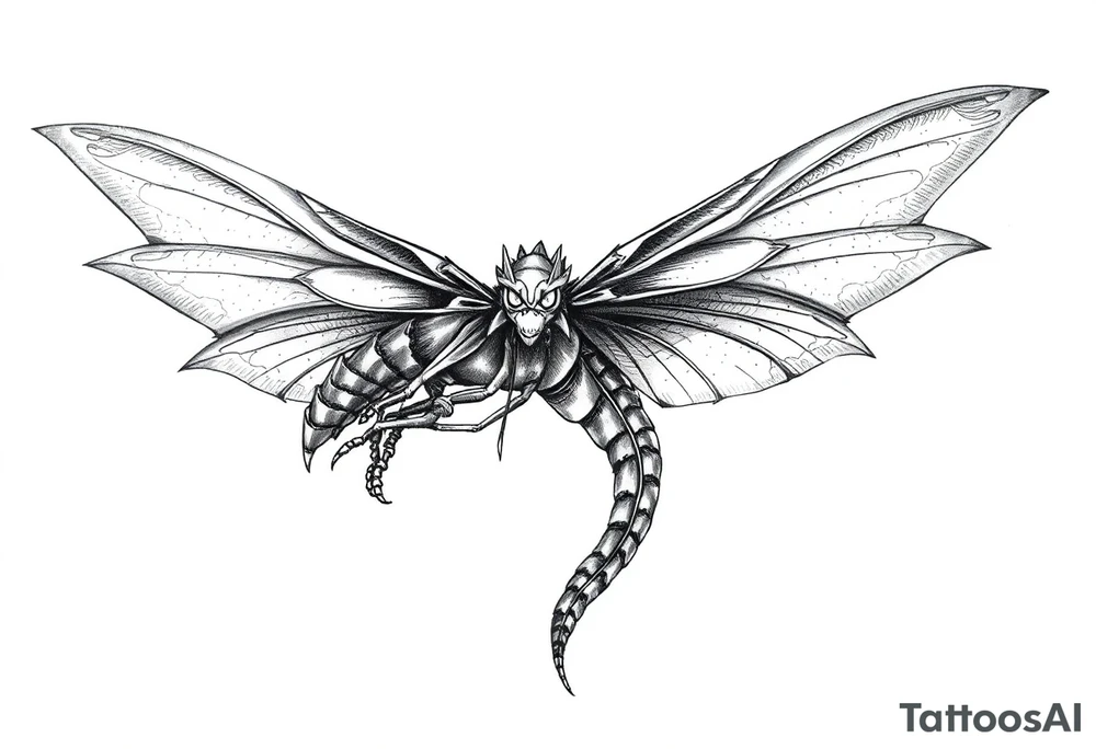 mystical dragon fly tattoo idea