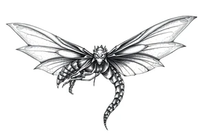 mystical dragon fly tattoo idea