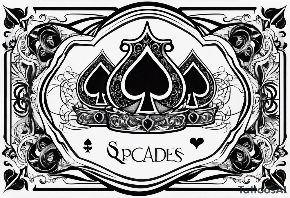queen of spades with the name micahel hidden tattoo idea