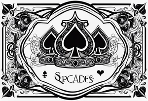 queen of spades with the name micahel hidden tattoo idea