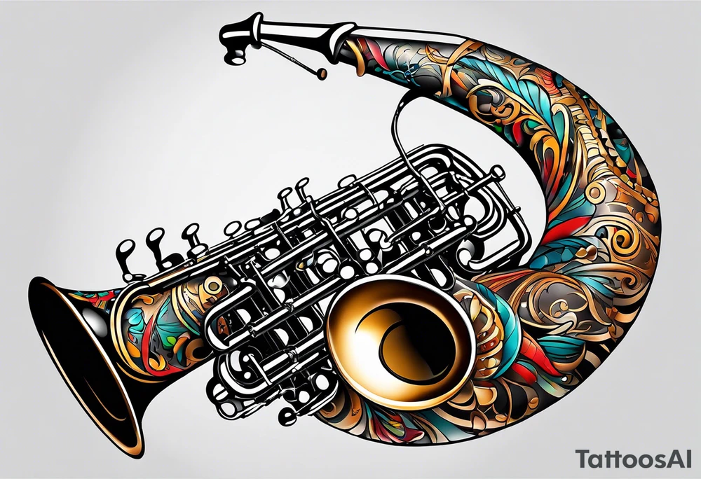 saxophone music tattoo idea