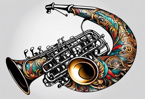 saxophone music tattoo idea